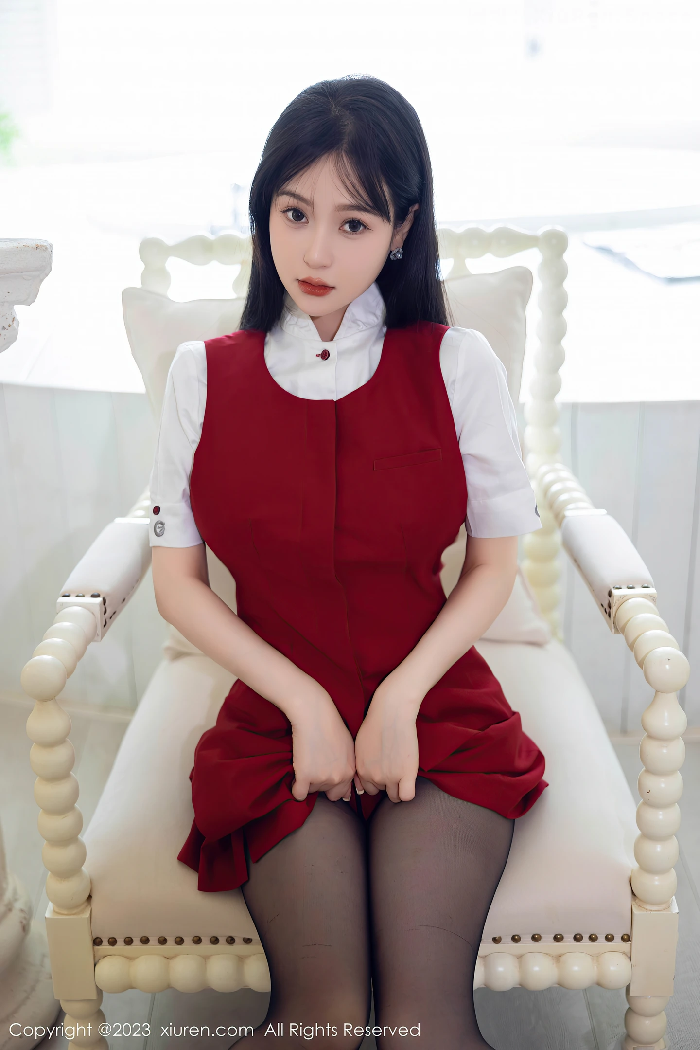 图片[3]-[XiuRen秀人网]VOL.7037 模特柚琪Rich私房半脱露红色内衣配黑丝袜秀翘臀美腿诱惑写真92P-秀人网官方网站